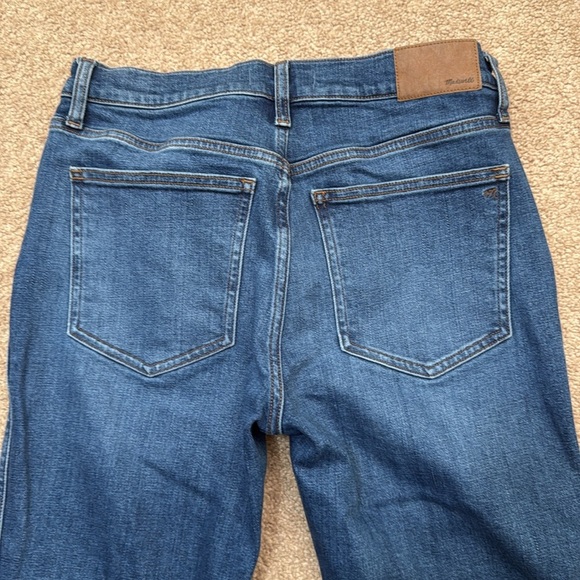 Madewell Mid Rise Stovepipe Slim Straight Leg Raw Hem Stretch Jeans Size 28P - Picture 4 of 9